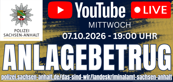 Werbebild der Polizei zum Livestream Anlagebetrug